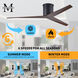 Atlas Eliza-H 56 inch Matte Black with Walnut Tone Blades Flush Mount Ceiling Fan, Atlas